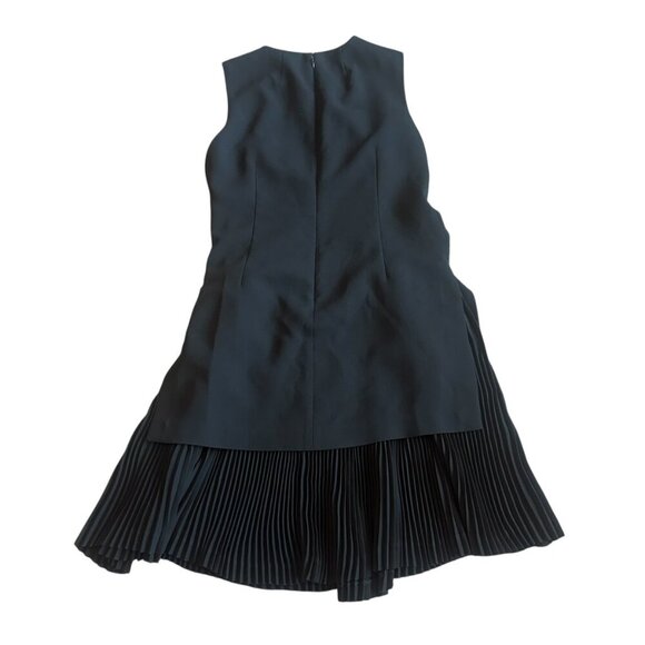 Theory Black Shift Dress Layered w/ Pleating Sleeveless Crepe Size 4 Women's - Picture 5 of 10
